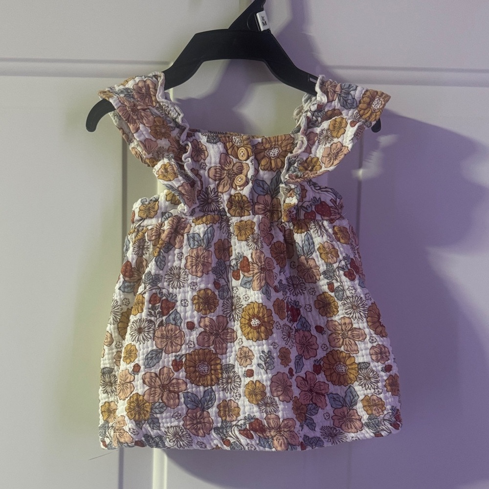 Rabbit + Bear Floral Kids Top - 6-9 months
